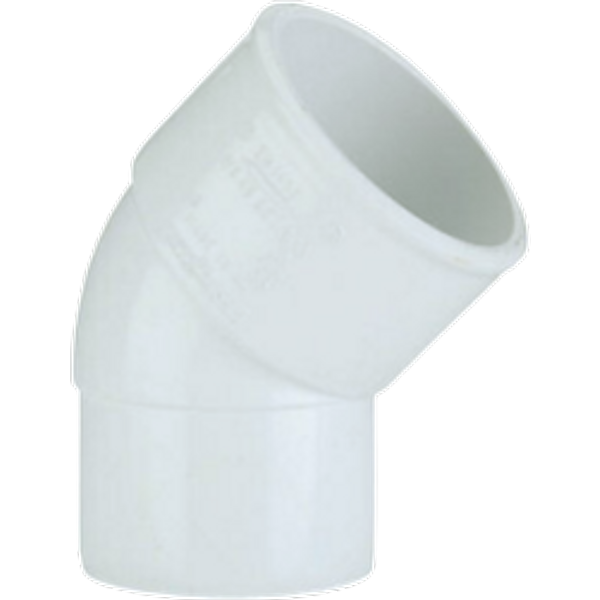 Davant Solvent Weld Spigot 45° Bend White PWSPB4532W