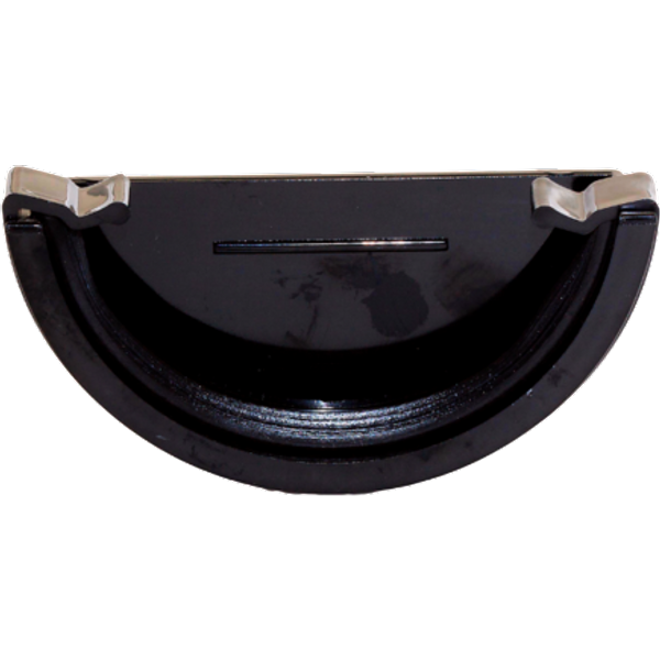 Kayflow Rainwater Round External Stop End Black RWHRSEEB
