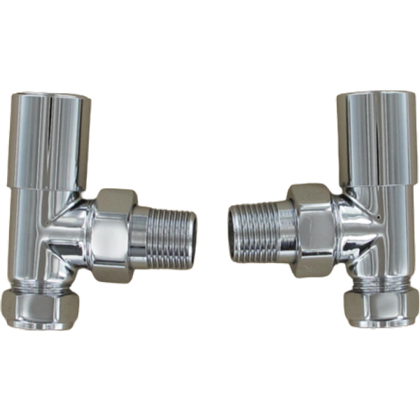 Securplumb Chrome Plated Angled Radiator Valve Pair SU9708