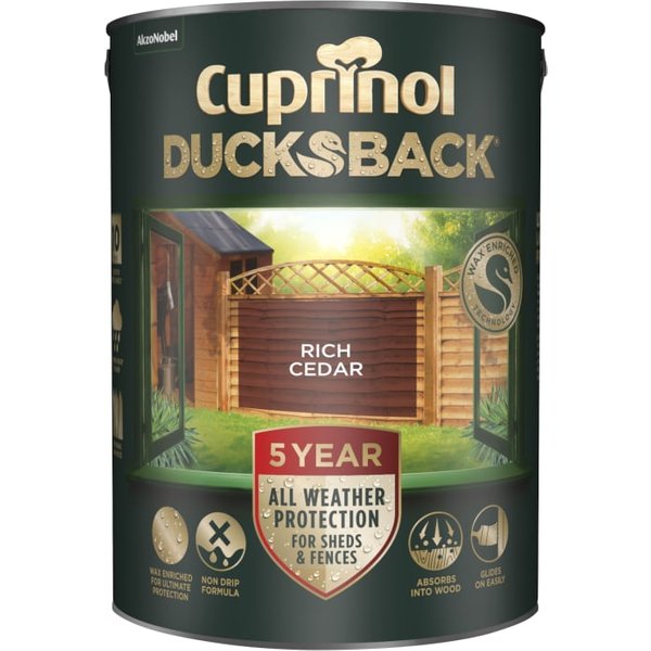Cuprinol 5 Year Ducksback Rich Cedar 5L 5092436