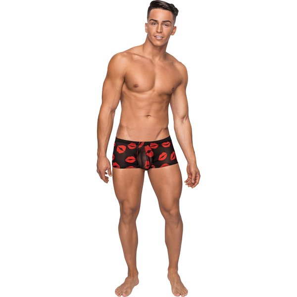 Kiss Me - Mini Short - Medium - Sheer Lips Black