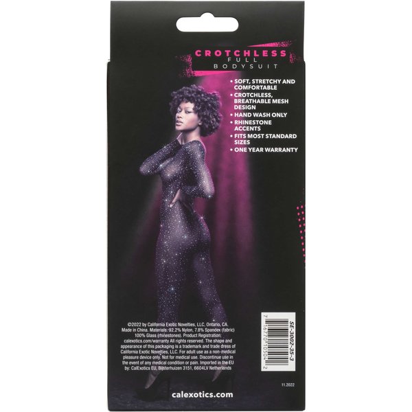 Radiance Crotchless Full Body Suit - One Size - Black
