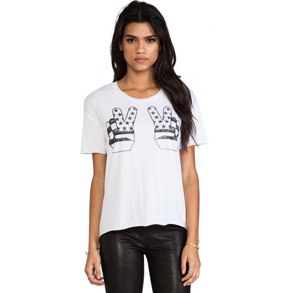Zoe Karssen • wit shirt met vingers tee peace • S
