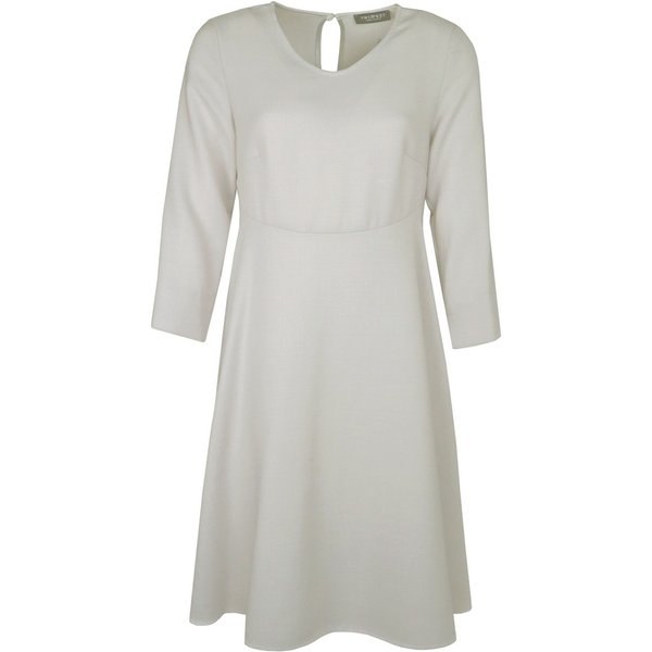 Twinset • licht beige wollen jurk • S