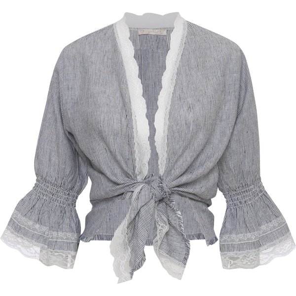 Gold Hawk • gestreepte linnen top • XS