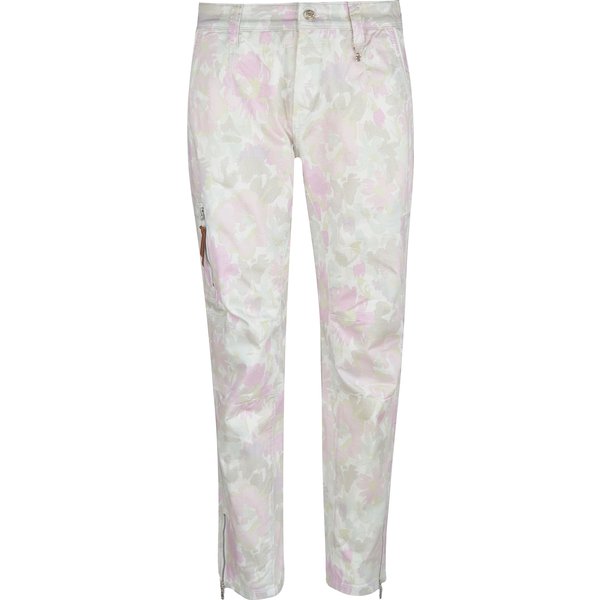 MAC • RICH cargo cotton broek paarse bloemen • 36