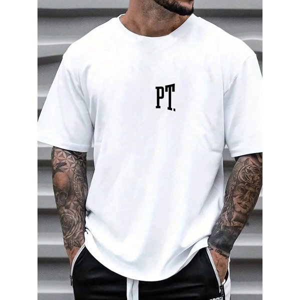 With Brand Logo 100% Cotton Summer Men Loose T-Shirts Casual Breathable Short Sleeves Fashion Outdoor High Street Top-image
