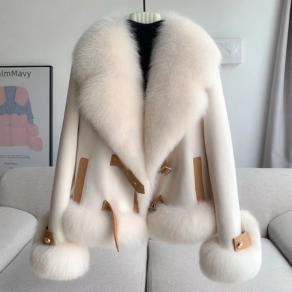 Women's Clothing New Winter Leather High End Fashion Leather Jacket For Women Woolen