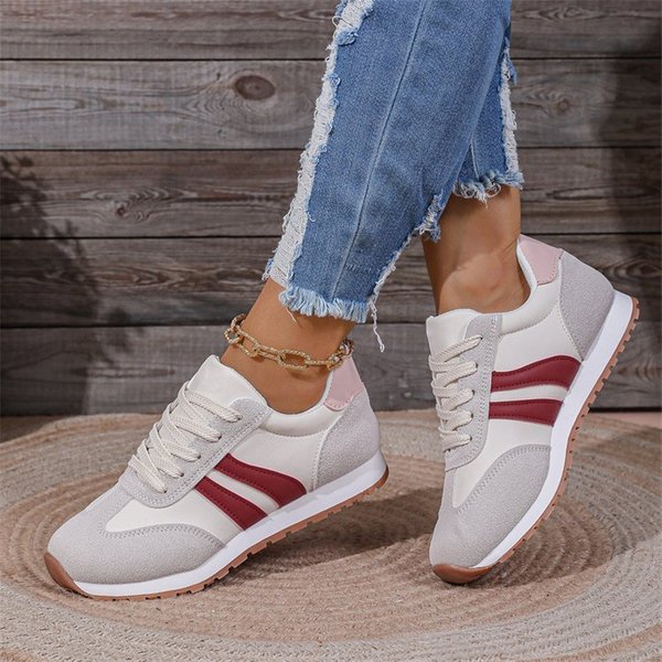 Large-Size Women's Casual Breathable Sports Shoes Fashion Travel Running Light Synthetic Upper Color Match