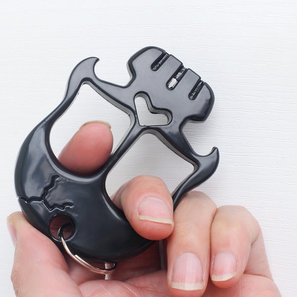 Tiger Defense Two Finger Reinforced Fist Buckle Self Defense Keychain Combat Hand Support Sports Outdoor Camping Hiking-image