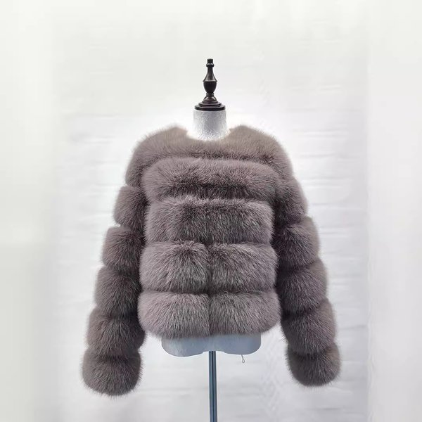Women's Clothing Fur Splicing Fur Coat Women's Style Casual Long Sleeve Winter Warm Fur Coat