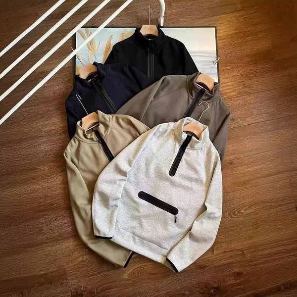 Men's Half Zipper Sports And Leisure Stand Up Collar Hoodie 998-image