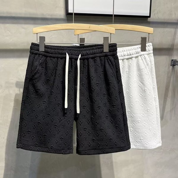 Men's Solid Color Jacquard Sports Shorts Japanese Style Loose Fit Casual Summer Bottoms Mid Waist Drawstring-image