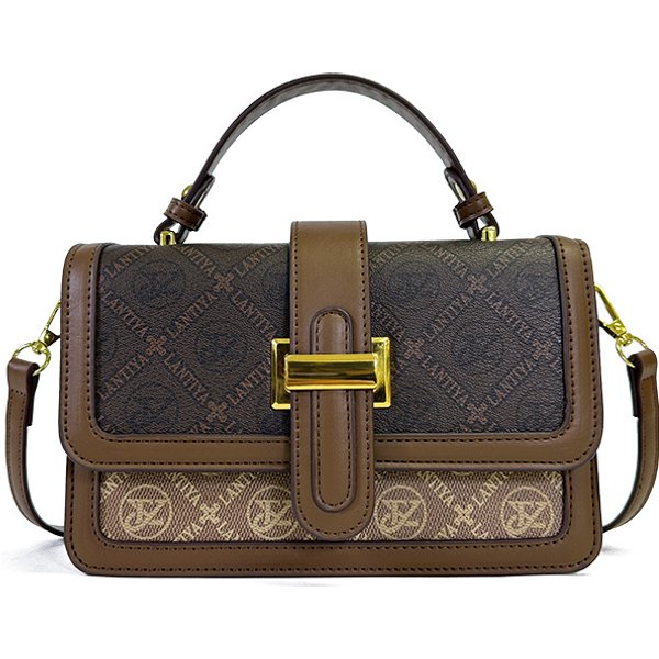 High-End Textured Bags For Women 2024 New Versatile European And American Retro Printed Lock Small Bag Single Shoulder Crossbody Small Square Bag-image