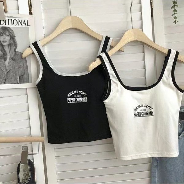 Underwear & Sleepwears Style Pure Cotton Letter Print Camisole Strapless One Piece Fixed Cup Bra Women's Underwear Sleepwear Outerwear Base Layer
