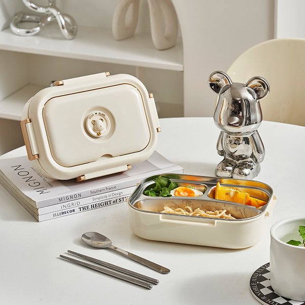 304 Stainless Steel Insulated Lunch Box - Microwave Safe Bento For Kids & Office Workers (Food-Grade Metal Leakproof 12-Hour Heat Retention)-image