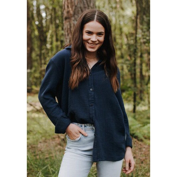 NORDLICHT Damen Musselin Bluse aus 100% Bio-Baumwolle FENJA