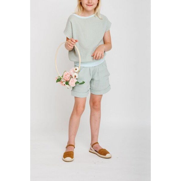Babbily Kinder Sommer Shorts mit Komfortbund - Bio-Musselin