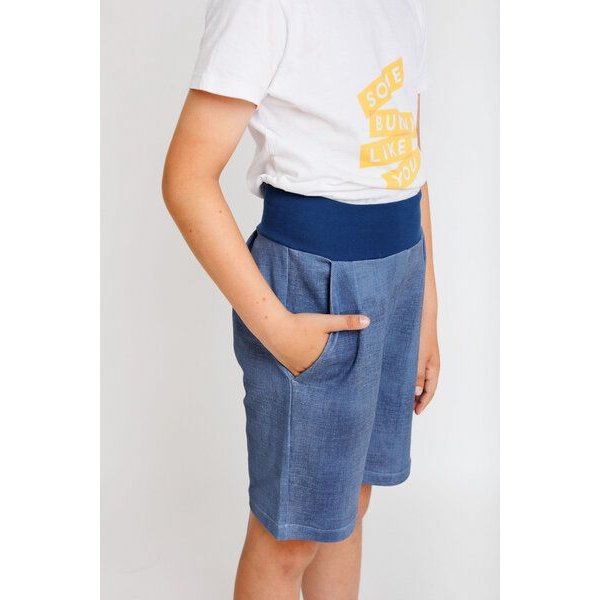 Babbily Bequeme Shorts aus Bio Waffelstrick-Jersey mit breitem Komfortbund