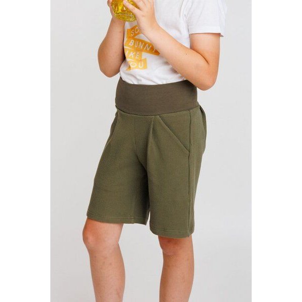 Babbily Bequeme Shorts aus Bio Waffelstrick-Jersey mit breitem Komfortbund