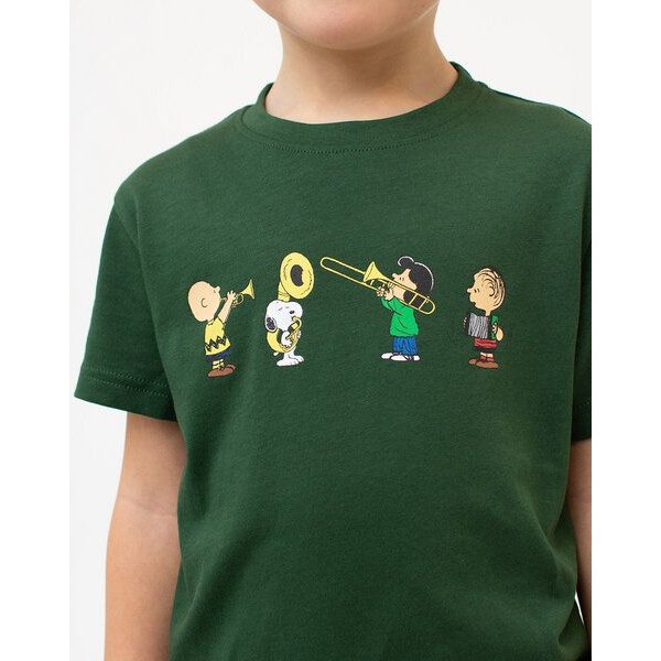 Bavarian Caps Kids T-Shirt Peanuts Blaskapelle - Dunkelgrün