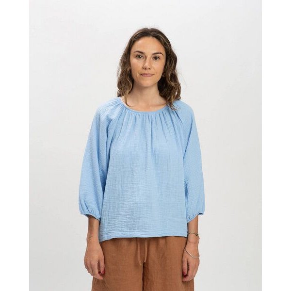 Matona Musselinbluse mit Ballonärmeln für Frauen / Muslin Blouse