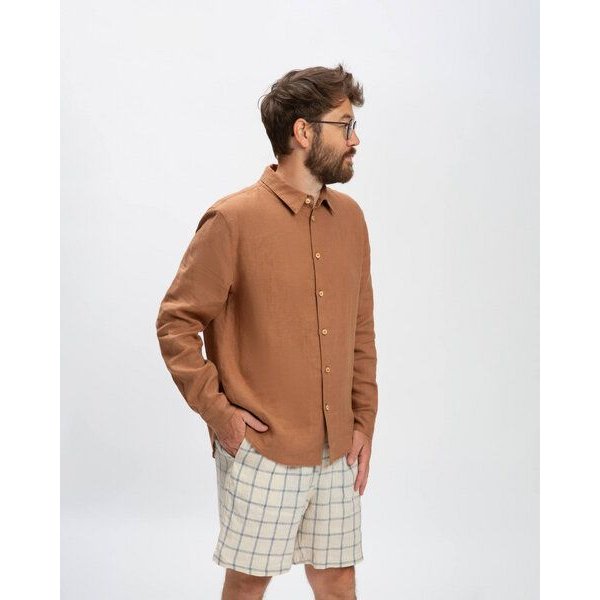 Matona Klassisches Leinenshirt für Männer / Casual Shirt