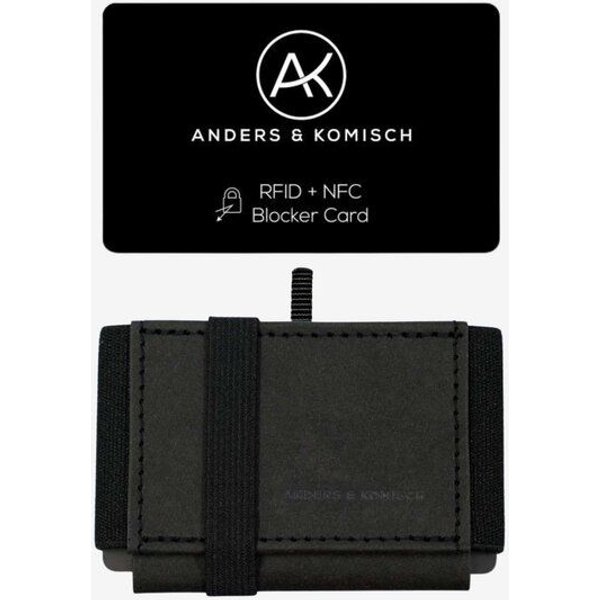 ANDERS & KOMISCH MINI DELUXE Slim Wallet mit RFID Schutz und Münzfach Schwarz