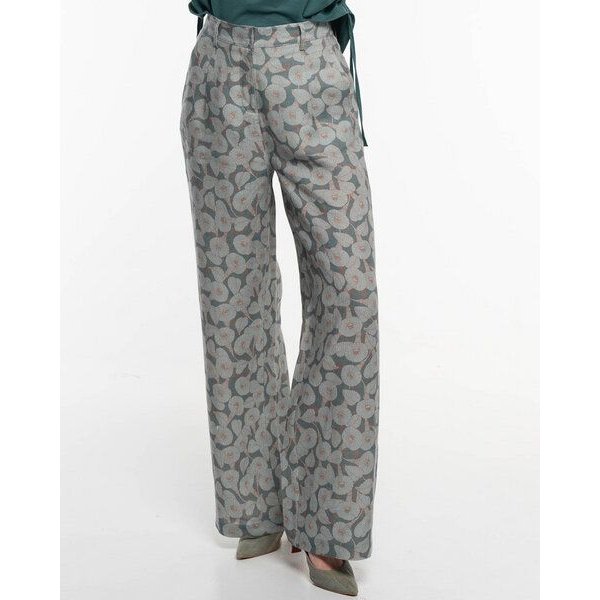 Alma & Lovis Stylische Print-Marlenehose aus reinem Leinen | Calla Marlene
