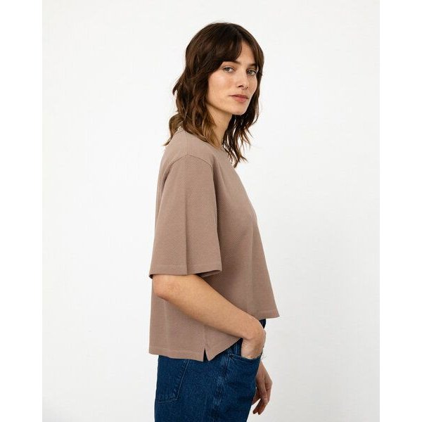 Rotholz Kurzes T-Shirt Waffle Cotton