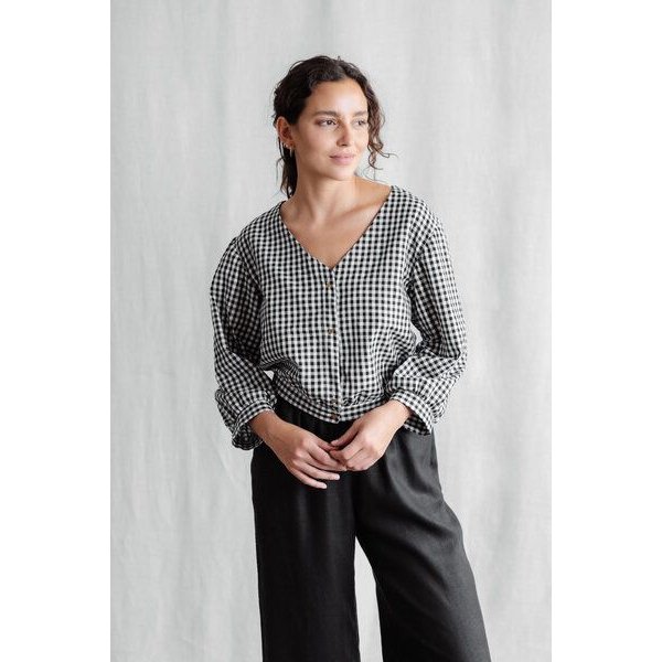 Jyoti - Fair Works Baumwoll Bluse Sahay Kariert