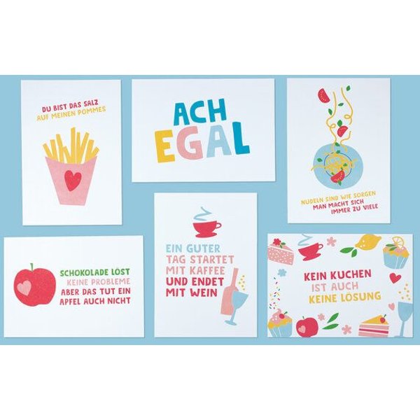 Bow & Hummingbird 6er Set Postkarten mit Spruch aus Recyclingpapier