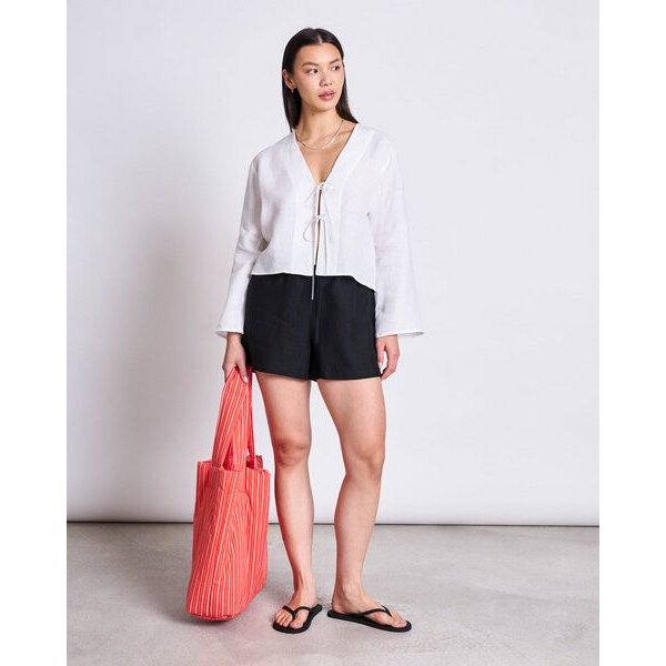 JAN N JUNE LEINEN DRAWSTRING SHORTS MARUM