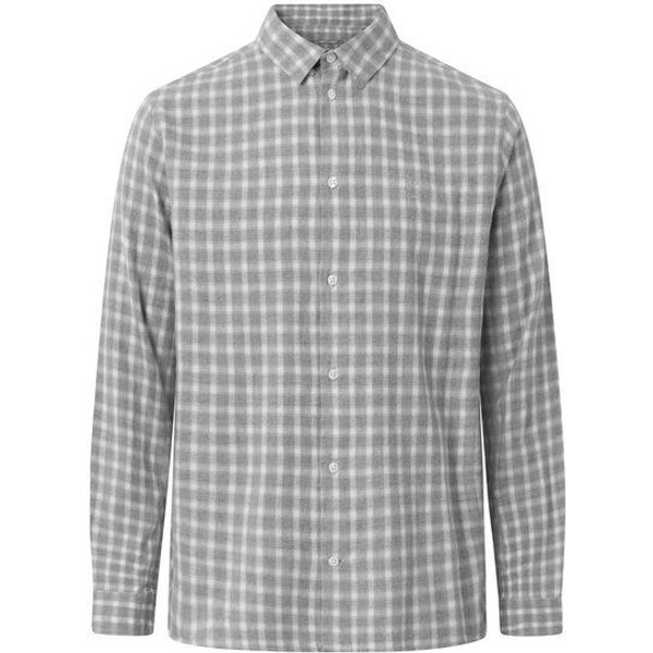 KnowledgeCotton Apparel Regular Small Check Flannel Shirt VEGAN - Grey Check
