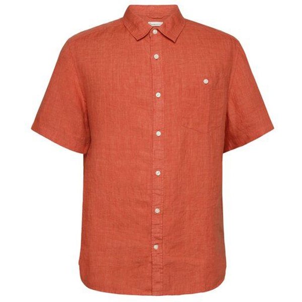 KnowledgeCotton Apparel Regular Leinen-Shirt mit kurzen Ärmeln Hemd - GOTS/Vegan