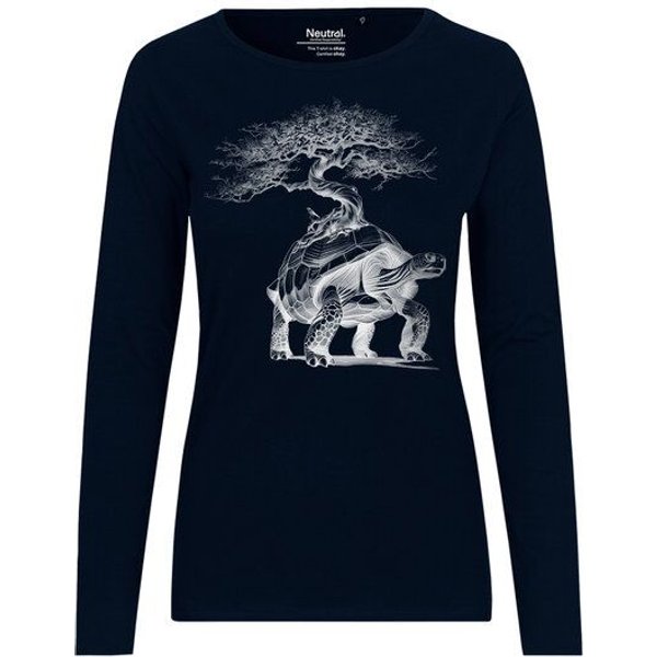 HANDGEDRUCKT "Lange Reise" Frauen Longsleeve Neutral
