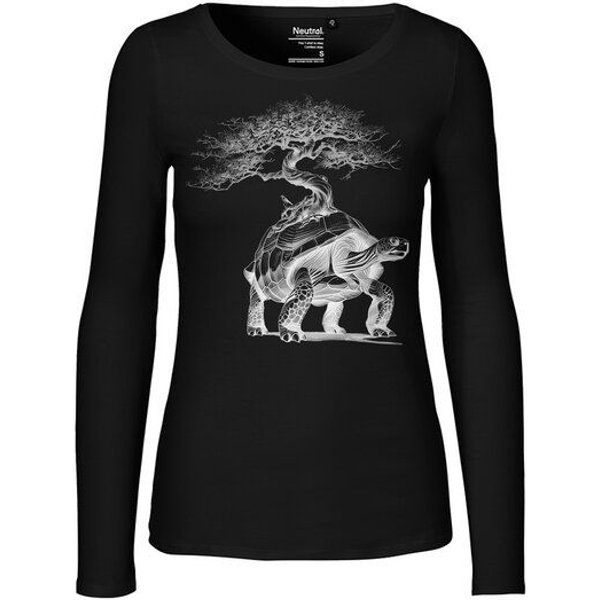 HANDGEDRUCKT "Lange Reise" Frauen Longsleeve Neutral