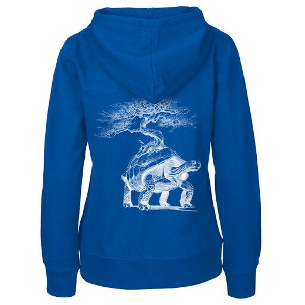 HANDGEDRUCKT "Lange Reise" Frauen Zip Hoody Neutral