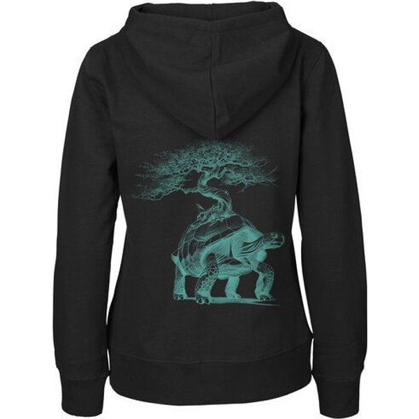 HANDGEDRUCKT "Lange Reise" Frauen Zip Hoody Neutral