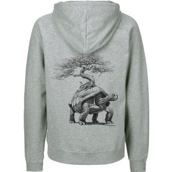 HANDGEDRUCKT "Lange Reise" Männer Zip Hoody Neutral