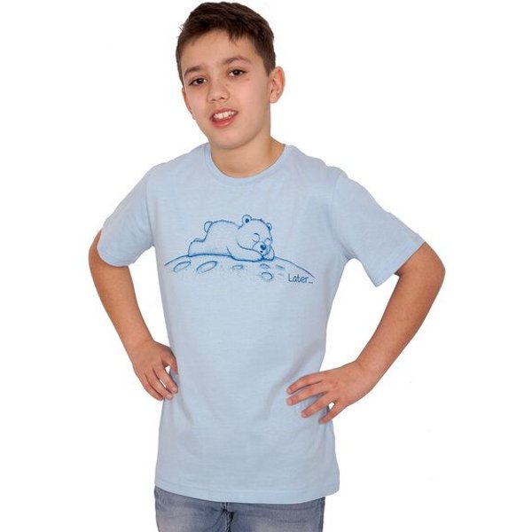 HANDGEDRUCKT "Later" Unisex Kinder T-Shirt Earth Positive