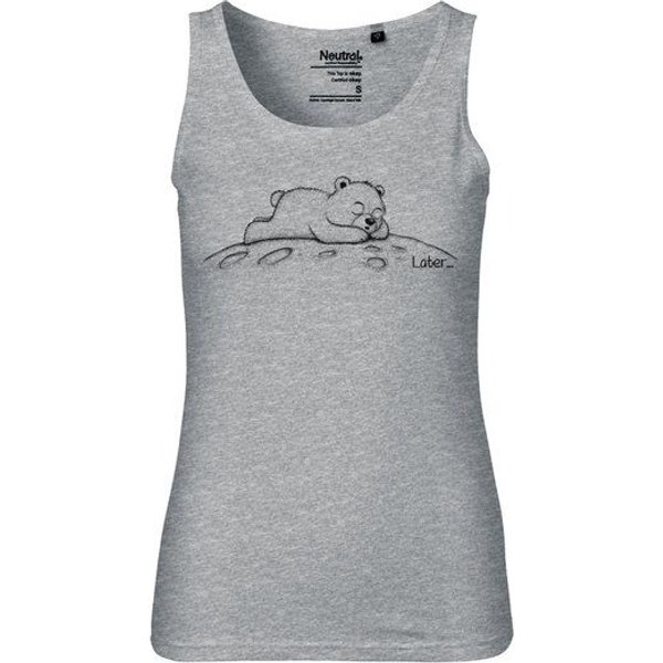 HANDGEDRUCKT "Later" Frauen Tank Top Neutral