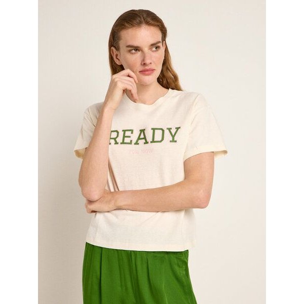LANIUS Statementshirt "READY" (OCS) aus Hanf und Bio-Baumwolle