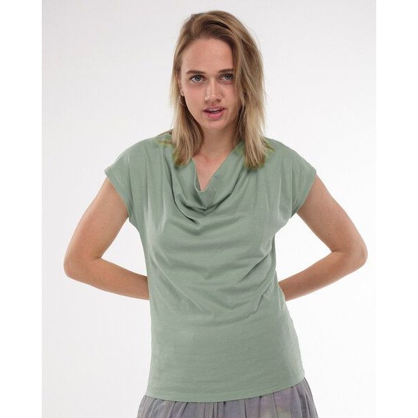 Alma & Lovis Shirt mit Wasserfall-Ausschnitt, aus Bio-Baumwolle | Short Cascade