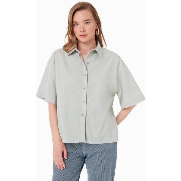 ORGANICATION Bluse aus Bio-Baumwolle und Leinen