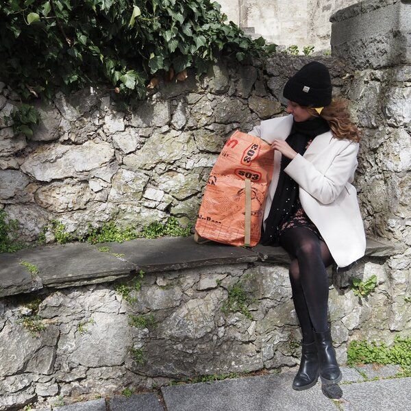 REFISHED fair fashion Rucksack 'BACKPACK' - upcycelte Fischfuttersäcke