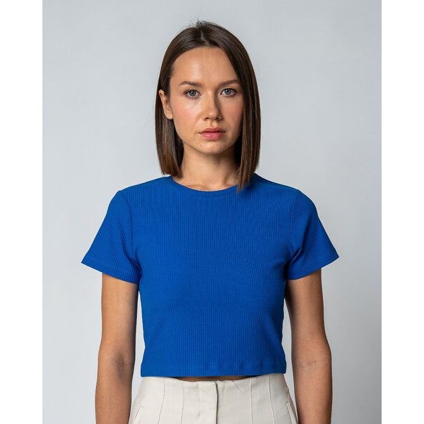 GORG Damen Geripptes Cropped T-Shirt aus Bio-Baumwolle & TENCEL Modal