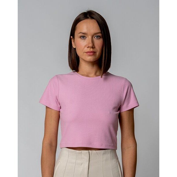 GORG Damen Geripptes Cropped T-Shirt aus Bio-Baumwolle & TENCEL Modal