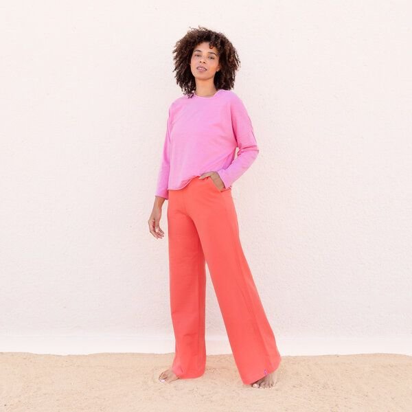 Jaya KITTY - Damen - Stylische Sweatpants aus softem French Terry mit Seitentaschen, Gummizug und etwas weiterem Beinen