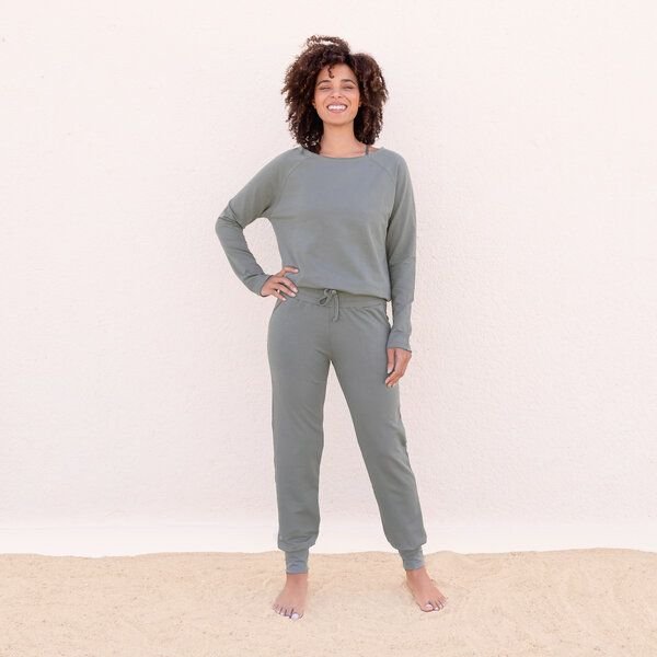 Jaya MANDY - Damen - perfekt sitzende Jogger-Pants für Yoga und Freizeit in softem French Terry aus elastischer Biobaumwolle